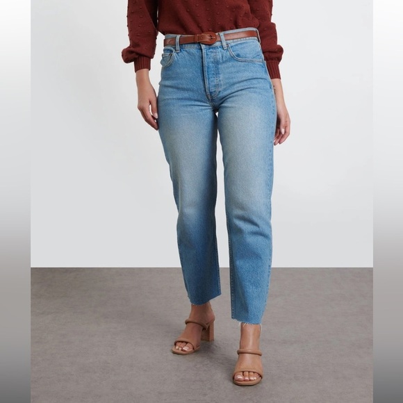 Boyish Denim - Boyish The Tommy Stretch High Rise Straight Jeans In Eternal Sunshine Size 27
